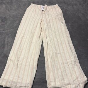 American Eagle Outfitters Cream Striped Pants